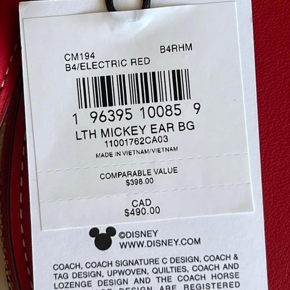💰SOLD - CM194- Disney X Coach Mickey Mouse Ear Bag - Picture 12 of 14